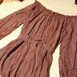 Faithful The Brand off the shoulder striped dress